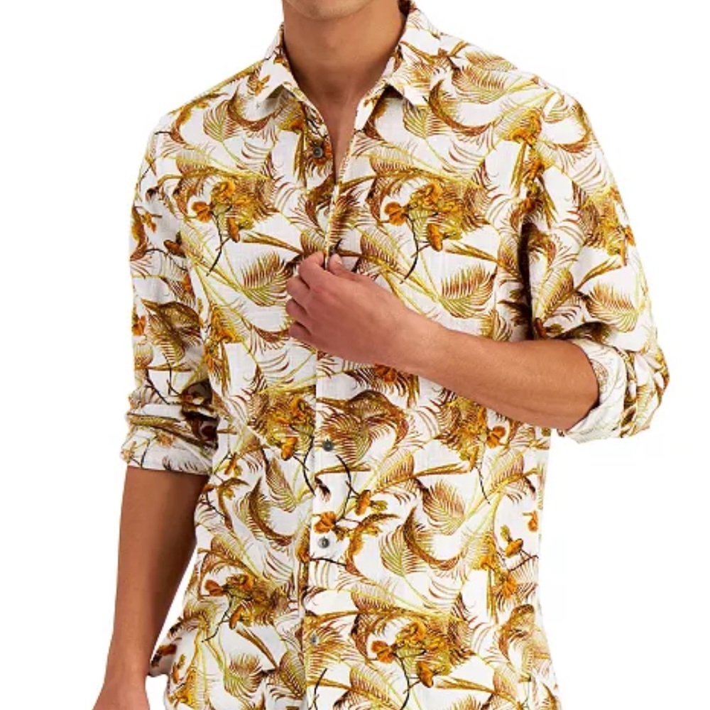 Men's Tropical Gauze Print Shirt